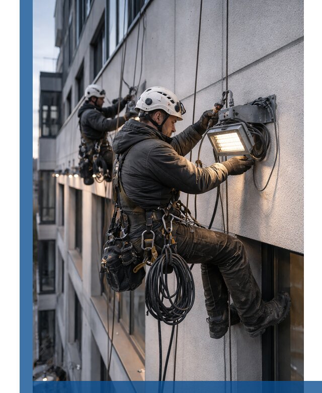 Монтаж фасадного освещения в Зиме установка и подключение
