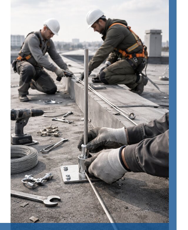 Монтаж молниезащиты на кровле в Зиме цена от 25570 р. | ВЫСОТНИК-Зма