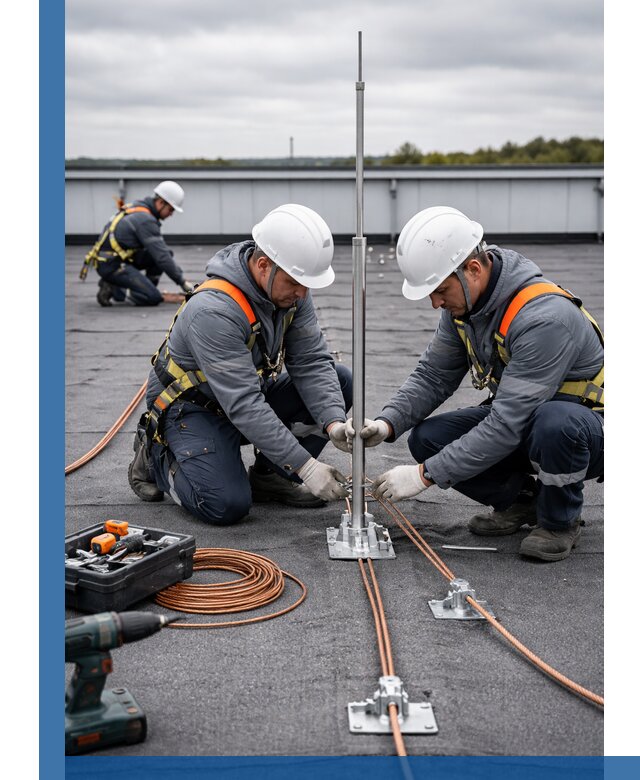 Монтаж молниезащиты на кровле в Зиме под ключ с гарантией