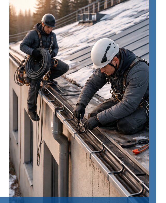 Монтаж греющего кабеля на кровле в Зиме от 460 р. | ВЫСОТНИК-Зма