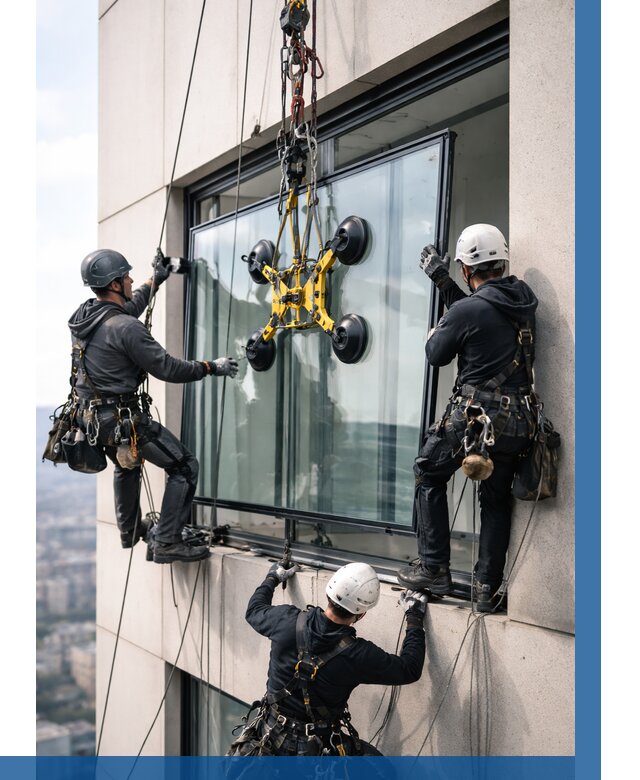 Монтаж стеклопакетов на высоте в Зиме от 3273 р. | ВЫСОТНИК-Зма