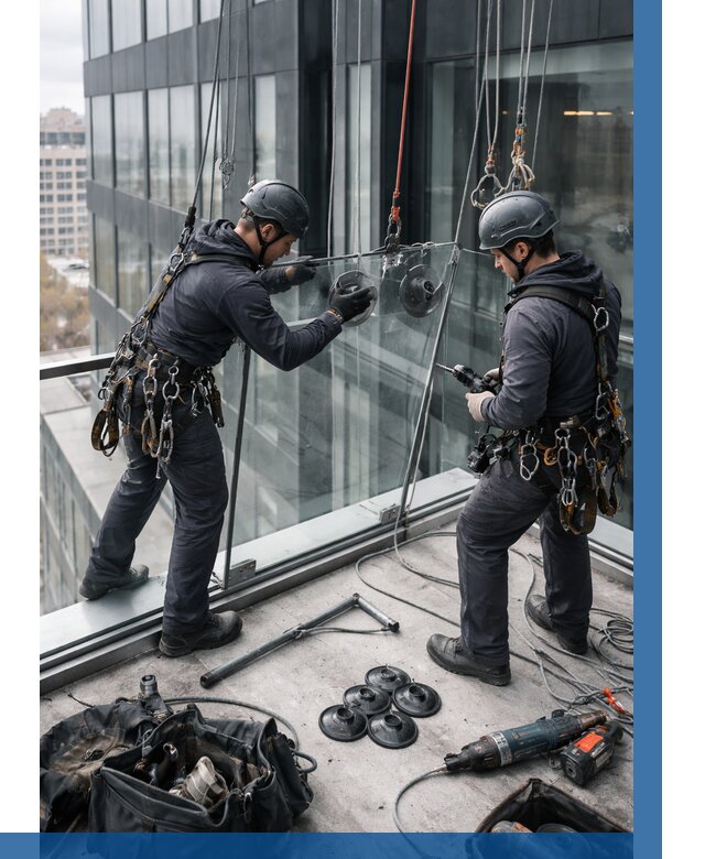 Монтаж стеклянных ограждений в Зиме от 2557 р. | ВЫСОТНИК-Зма