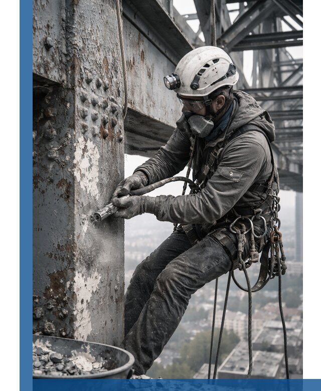 Удаление старой краски с металлических конструкций в Зиме