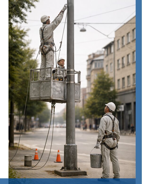 Покраска опор освещения в Зиме от 5114 р. | ВЫСОТНИК-Зма