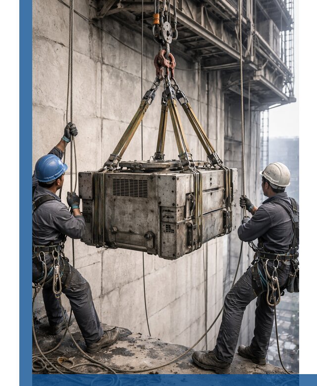 Такелажные работы на высоте, подъем и монтаж грузов в Зиме