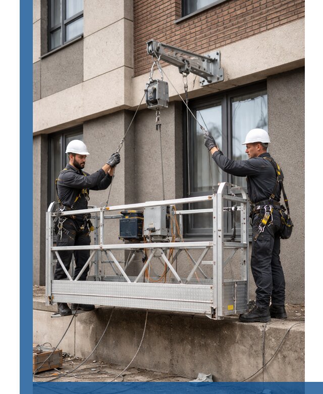 Монтаж и подъем фасадной люльки в Зиме с гарантией безопасности