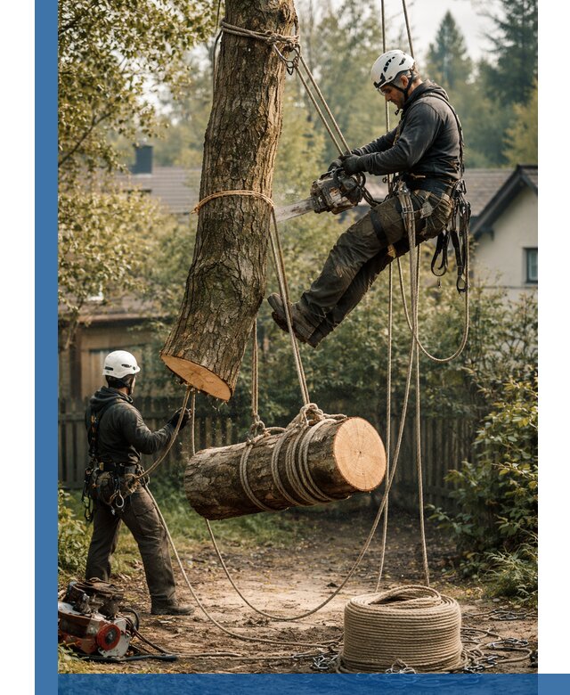 Валка деревьев частями в Зиме, безопасно и аккуратно